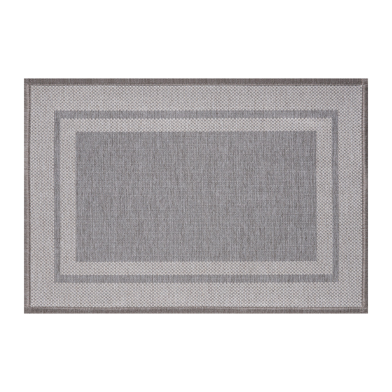 Paillasson tissé doré - avec bordure blanche