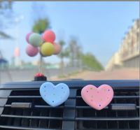 Diffuseur d'arômes pour voiture en gypse mat, motif cœur à pois mignon, pour couple, clip de ventilation, style Kawaii, romantique pour la Saint-Valentin
