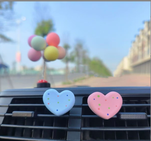 Diffuseur d'arômes pour <span class=keywords><strong>voiture</strong></span> <span class=keywords><strong>en</strong></span> gypse mat, motif cœur à pois mignon, pour <span class=keywords><strong>couple</strong></span>, clip de ventilation, style Kawaii, romantique pour la Saint-Valentin - Product Image 6