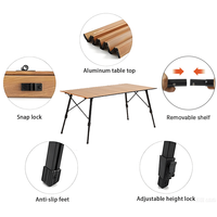 Table de camping pliable en aluminium portable, table de voyage réglable pour pique-nique et utilisation en extérieur