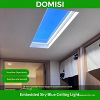 Plafonnier LED intelligent style graffiti ciel bleu, imitant la lumière du soleil naturelle (2200K), pour entrée, couloir, sous-sol, maison