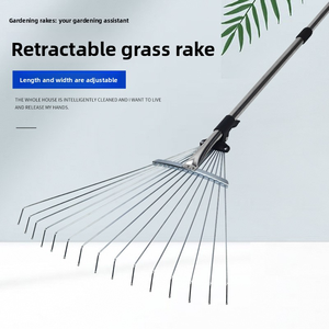 <span class=keywords><strong>Râteau</strong></span> <span class=keywords><strong>à</strong></span> gazon rétractable en acier inoxydable, un outil parfait pour balayer les feuilles sur un terrain plat, et des griffes en fer pour les pelouses - Product Image 2