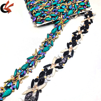 Accessoires de défilé de carnaval, garnitures en résine multicolores or et turquoise, appliques en strass pour costumes de carnaval des Caraïbes