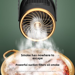 Hotte de cuisine de table portable, purificateur d'air, forte aspiration, pour cuisine, hot pot, barbecue, camping, mini hotte aspirante intelligente USB - Product Image 2