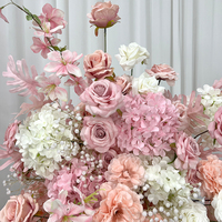 SUNWEDDING Classic Style Pink Flower Pillar Arch Arrangement Künstliches Flower Arch Kit für Hochzeits vorschläge Weihnachts szenen