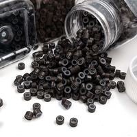 4.5mm Silicone Doublé Micro Anneaux Liens Perles 1000 Pcs Ensemble pour Extensions de Cheveux I-TIP