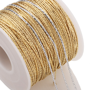 Cadena trenzada de acero inoxidable chapada en oro para la fabricación de collares, accesorios de joyería H1492 - Product Image 1