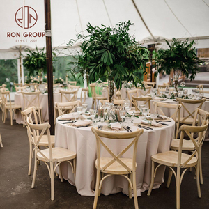 Sedia impilabile in legno di <span class=keywords><strong>olmo</strong></span> e betulla con schienale a croce e seduta in rattan intrecciato anticato per hotel, matrimoni e eventi di lusso - Product Image 3