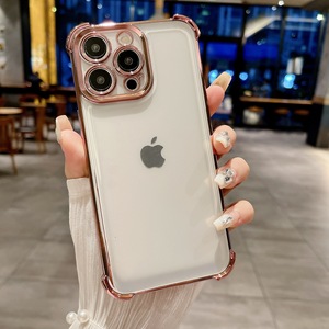 Không thấm nước Electroplated khung vàng TPU trường hợp điện thoại cho Iphone 15 cộng với 14 13 12 Pro Max Oppo RENO không dây đứng phong cách - Product Image 2