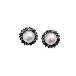 WENCHI 10752 Accesorios DIY de Perlas, Pendientes de Plata S925 con Perlas de 6-8mm, Soporte Hueco para Uñas de Moda, Corrector, China - Product Image 5