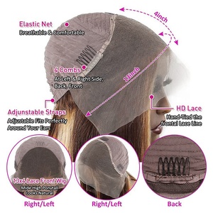 P27/613 Blonde Surbrillance Invisible Faux Cuir Chevelu Dentelle Perruques HD Lace Front pour Femmes Noires Cheveux Humain HD Lace Frontal Perruque - Product Image 3