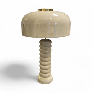 Lampe de table avec base en céramique, lumière LED, ampoule E27, commande par interrupteur, chambre à coucher, salon, bureau - Product Image 2