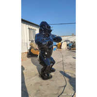 Sculpture d'animal en résine personnalisée pour la décoration de parcs et de jardins en plein air, statue de gorille réaliste grandeur nature en fibre de verre à vendre