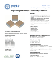 Condensateur céramique haute tension HV NPO/COG 5KV 2700pF de haute qualité pour circuits électroniques de précision