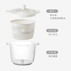 Escurridor de Ensaladas de Plástico con Manivela, Cesta para Lavar Verduras, Apto para Lavavajillas, Hecho en Japón - Product Image 5