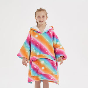 Couverture à capuche surdimensionnée <span class=keywords><strong>en</strong></span> polaire oem pour enfants, accessoire de plein air, pliable, de voyage, surdimensionné, plus épais, portable, offre spéciale - Product Image 5