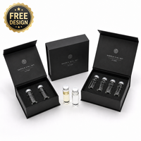 Caja de Cartón Negra Magnética Reciclable para Viales de Péptidos Individuales de 2ml y 3ml con Varias Ranuras para Empaque de Viales