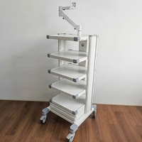 Chariot médical moderne en métal pour hôpital, avec 5 tiroirs et 4 roulettes, pour équipement endoscopique