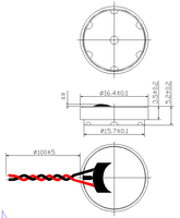 Haut-parleur transducteur à conduction osseuse mini-excitatrice audio 16 mm 8 ohms 1 W, fourni par l'usine