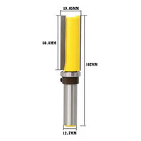 Lot de 4 fraises à profil en carbure cémenté avec revêtement TiCN, queue de 1/4 pouce, pour fraisage de profilage et de nivellement, fraises à tenon, OEM