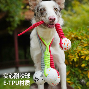 ลูกบอลเชือกสำหรับสุนัข วัสดุ E Tpu น้ำหนักเบา ทนทาน ทนต่อการกัด ของเล่นเคี้ยวสำหรับสัตว์เลี้ยง สำหรับฝึก ขนาดกลาง - Product Image 1