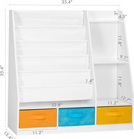 Bibliothèque en bois pour enfants étagère pour enfants avec bacs de rangement enfant en bas âge Montessori étagère à livres pour chambre d'enfants salle de classe chambre