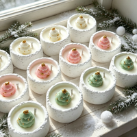 Weihnachts-Teelichter Rauchfreie Natürliche Sojawachs Handgefertigte Aromatherapie-Kerzen in Weihnachtsbaumform