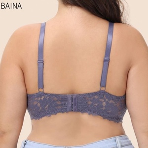 Soutien-gorge d'été Translucide Full Cup Adjustable Anti-Bump Lace French Big Breasts Slimming Large Size for Sexy Look - Product Image 2