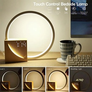 Lampe de chevet tactile à intensité variable 3 niveaux avec réveil et bruit blanc pour chambre d'enfant - Nouveauté très prisée - Product Image 5