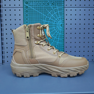 Bottes de randonnée marron DF023 pour homme, bottes tactiques de terrain en cuir PU, bottes à la cheville pour toutes les saisons, chaussures de trekking - Product Image 4