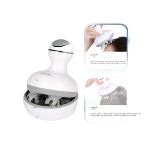 Masajeador de Cabeza Eléctrico Inalámbrico Portátil Recargable e Impermeable con 4 Cabezales de Plástico - Product Image 2