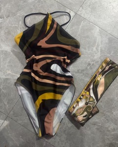 2026年ビーチウェア ポリエステル製ワンピース水着 ビキニ水着 ヘッドバンド付き レディース水着 スカーフセット付き 卸売 - Product Image 6