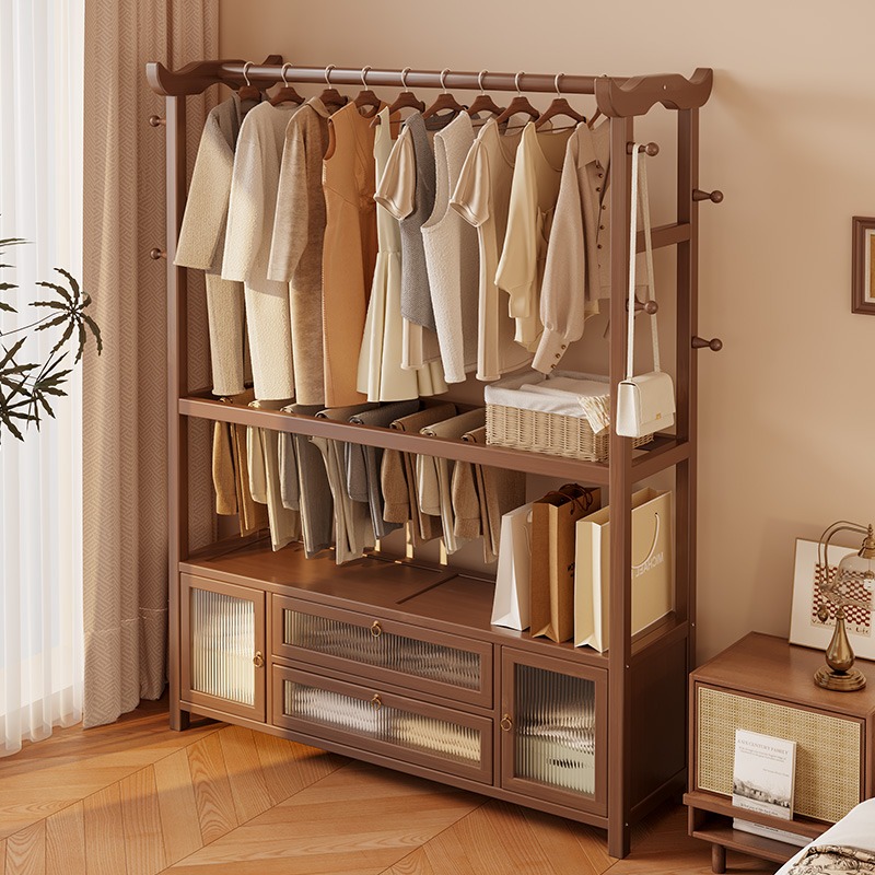 Modern Multifunctional Strong Durable Net Red Hangers Floor-to-Floor Bedroom Hangers Integrated Wall Lockers for Hotel Use