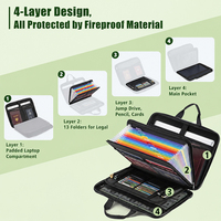 Pochette de rangement multi-compartiments ignifuge pour documents, vente en gros