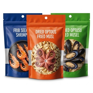 Bolsas de Embalaje Doypack Personalizadas con Cierre Zip para Mariscos Secos, Bolsas de Plástico con Ventana y Base Plana - Product Image 2