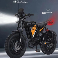 Vélo tout-terrain pour adultes avec pneus larges de 20 pouces, moteur central, frein à disque, batterie au lithium, suspension avant et arrière sans balais, capacité tout-terrain