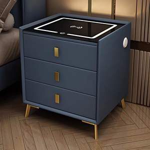 <span class=keywords><strong>Comodino</strong></span> Minimalista in Legno di Lusso Moderno con Ricarica Wireless USB e Controllo Touch - Product Image 4