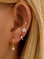 Nouvelles boucles d'oreilles en argent sterling S925 plaqué or, avec diamants assortis, pour le quotidien, très tendance et originales
