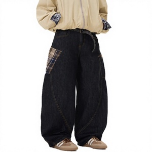 Jeans de Mezclilla Casuales Retro para Hombre, Estilo Hip Hop Americano, Corte Recto, Lavado Medio, Cintura Media, Transpirables, para Otoño - Product Image 3