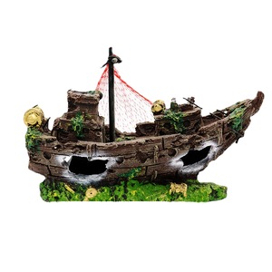 Handgefertigtes Harz-Keramik-Kunststoff-Kunstfass-Höhlenzubehör für Aquarien-Dekorationen, Fischbecken-Hintergrund mit Baum, 500ml - Product Image 1
