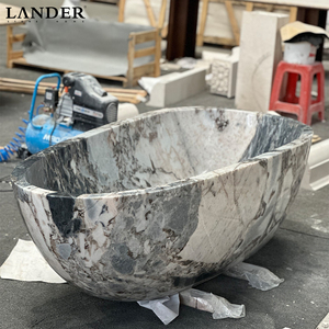 <span class=keywords><strong>Baignoire</strong></span> ovale autoportante en marbre Landerstone Modellato, pierre naturelle, pour maison et villa, <span class=keywords><strong>baignoire</strong></span> en marbre sur mesure - Product Image 5