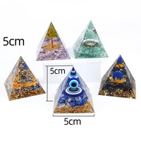 Pyramide d'Orgone en Cristal Naturel pour la Guérison des 7 Chakras, Reiki, Méditation, Yoga, Résine, Énergie Positive, Décoration Maison/Bureau, Cadeau Spirituel