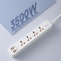 Regleta de Enchufes Universal con 4 Tomas de Corriente, 4 Puertos USB, 2 Puertos Tipo C, Cable de Extensión de 2 Metros con Puerto USB