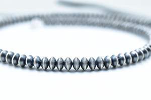 Collar de Perlas con Cuentas de Plata de Ley de 6 mm Hecho a Mano, 14'' de Largo, Regalo de Año Nuevo para Ella - Product Image 2