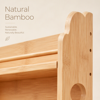 Étagère murale de rangement pour épices en bambou à 3 niveaux, gain de place, pour la cuisine et la maison, pour bocaux et bouteilles