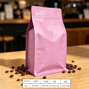 มีสินค้าในสต็อก ถุงกาแฟคุณภาพสูงสีชมพู ขนาด 1 กก. 2 ปอนด์  แบบตั้งได้  พร้อมซิปล็อค  กันน้ำ  สำหรับบรรจุชาและถั่ว - Product Image 1