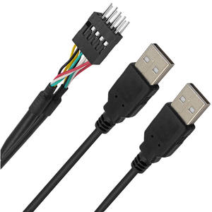 Индивидуальная Заводская материнская плата 50 см, 9 контактов, переходник для двойной <span class=keywords><strong>USB</strong></span>-2,0 2 * Кабель-адаптер - Product Image 2