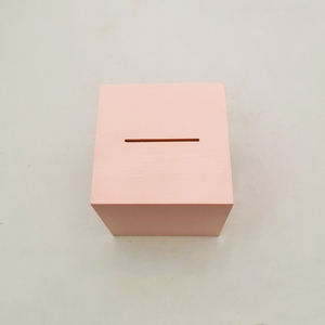 Caja Decorativa Personalizada de Color Rosa con Marco de Madera, Hucha de Madera Natural, Mini Huchas de Madera - Product Image 2