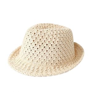 Chapeau d'été rétro artistique japonais pour femme, chapeau de jazz tricoté respirant, chapeau décontracté en paille de papier pour homme pour l'extérieur - Product Image 6