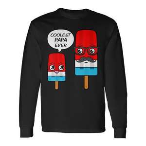 Coolest Papa Ever Father's Day Popsicle Ice <b>Cream</b> Long Sleeve <b>T</b>-<b>Shirt</b> - Product Image 1